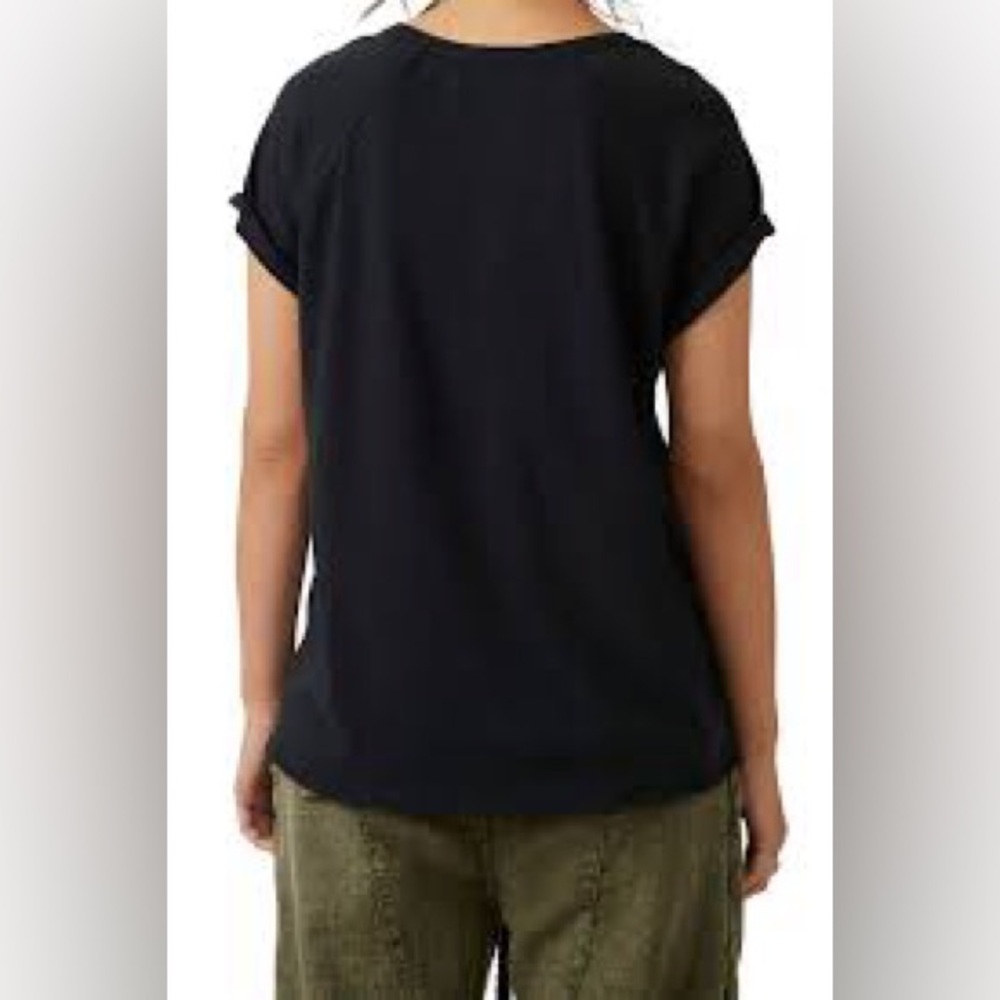 NWOT Free People Care State Flower New York Graphic Tee in Black, size L - Picture 3 of 9